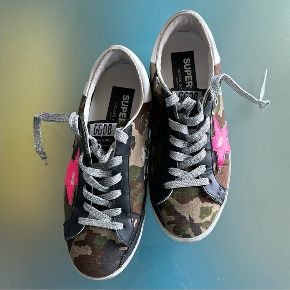 Like New Golden Goose Superstar Camo Sneakers
